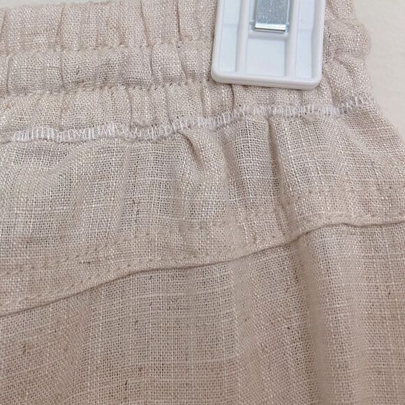 Summer beige trousers with floral embroidery size S - Picture 7 of 12
